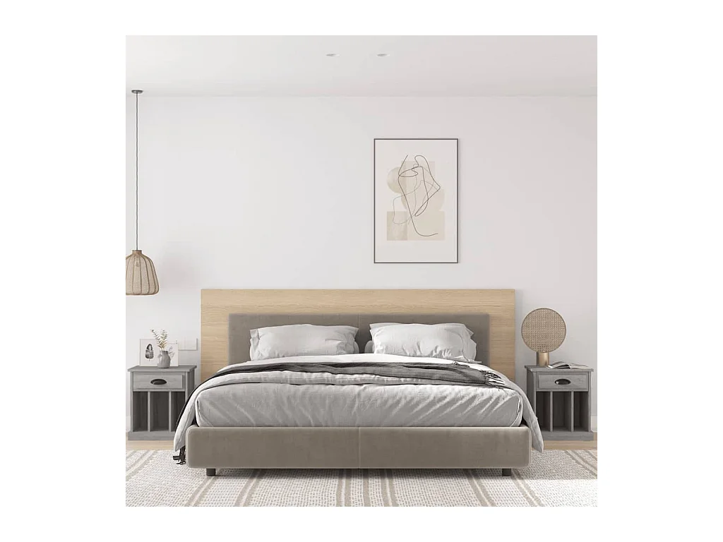 Nachtkastjes 2 st 43x36x50 cm grijs sonoma eikenkleurig