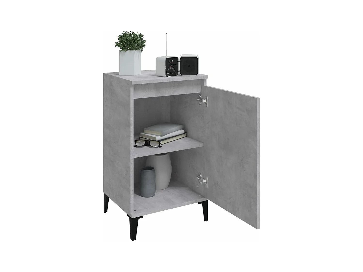 Nachttische 2 Stk. Betongrau 40x35x70 cm Holzwerkstoff