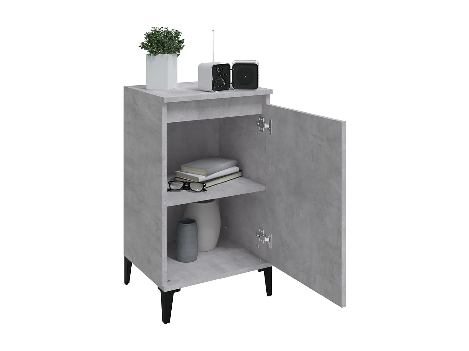 Nachttische 2 Stk. Betongrau 40x35x70 cm Holzwerkstoff