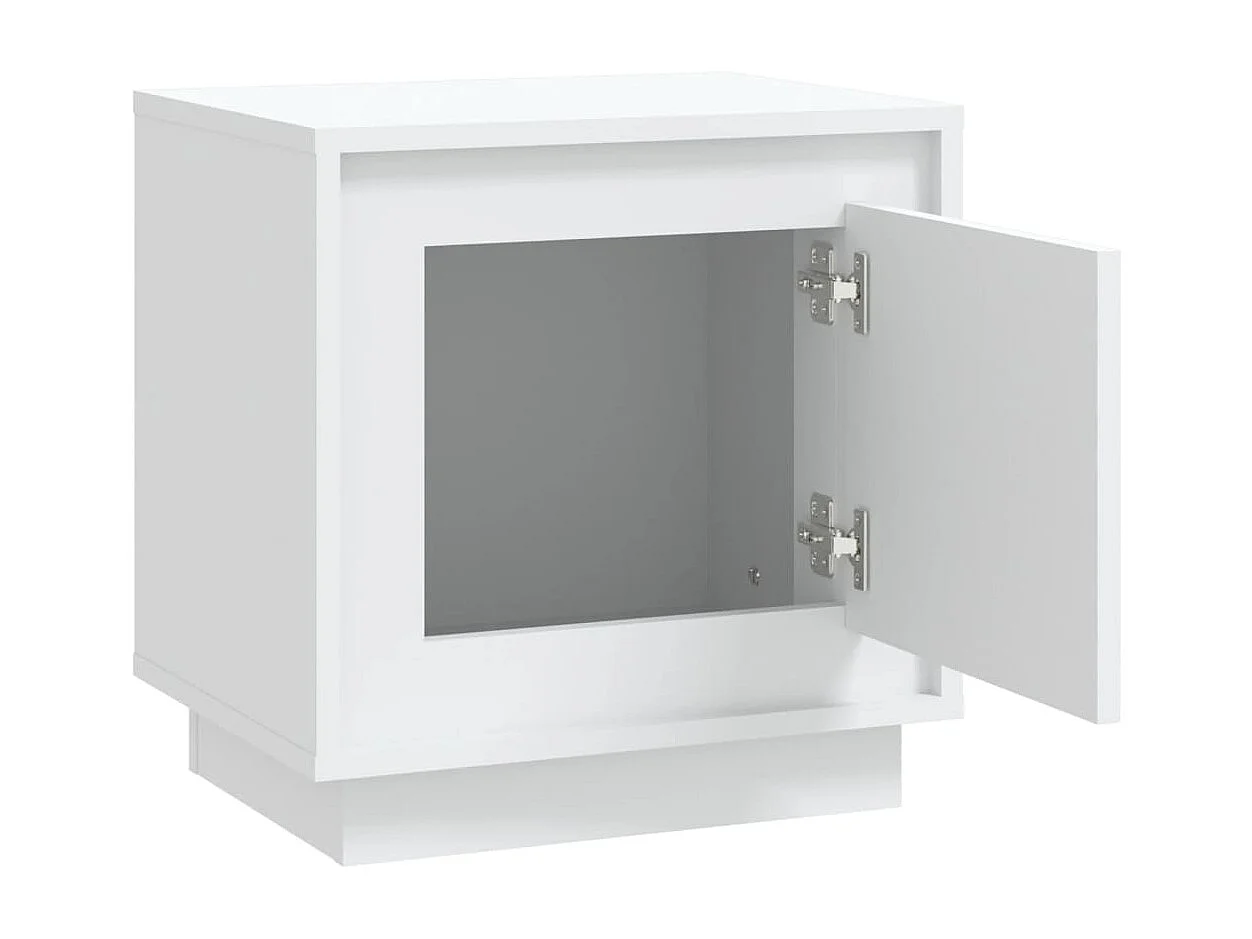 Table de chevet blanc 44x35x45 cm bois d’ingénierie