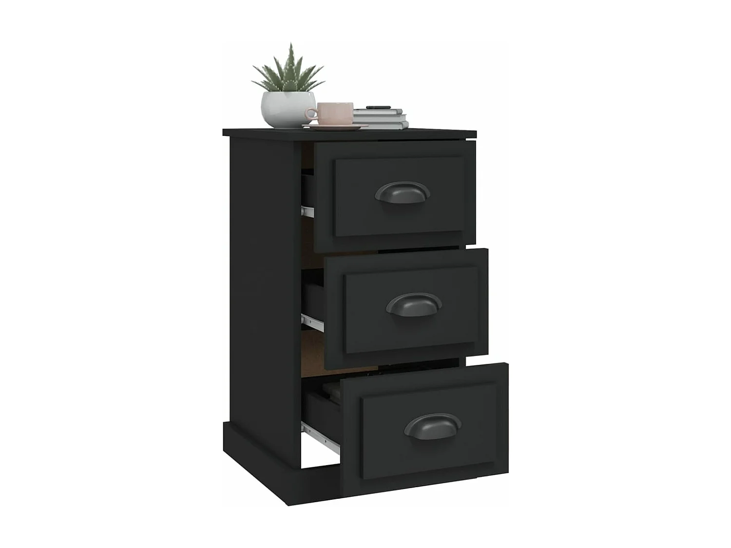 Table de chevet noir 39x39x67 cm bois d’ingénierie