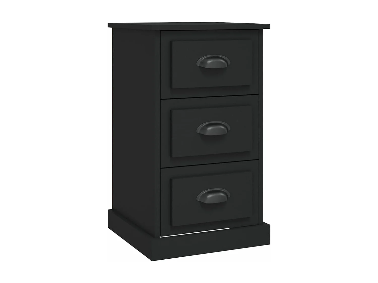 Table de chevet noir 39x39x67 cm bois d’ingénierie