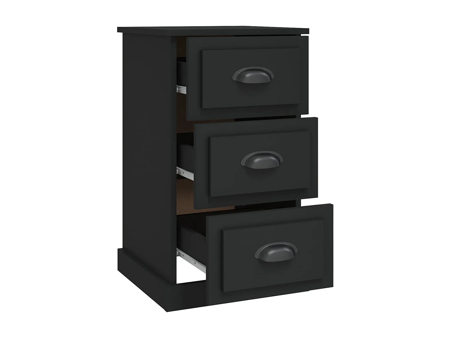 Table de chevet noir 39x39x67 cm bois d’ingénierie