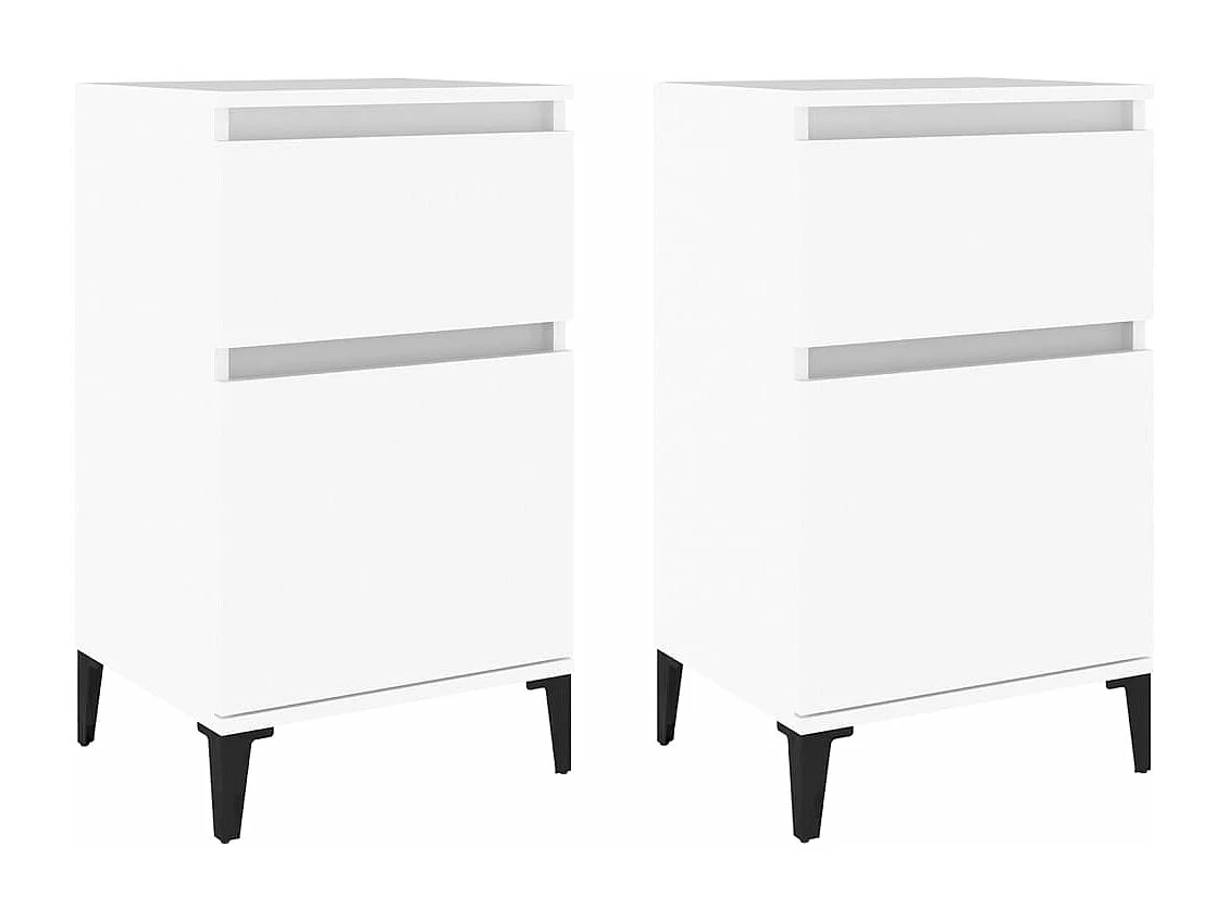 Tables de chevet 2 pcs blanc 40x35x70 cm