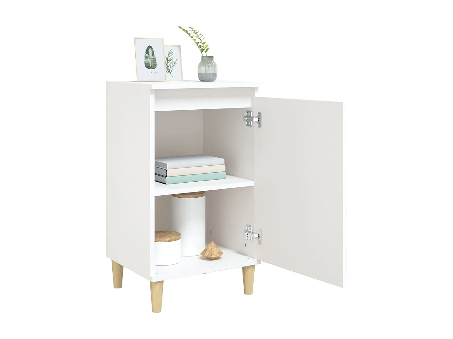 Nachtkastje 40x35x70 cm bewerkt hout wit