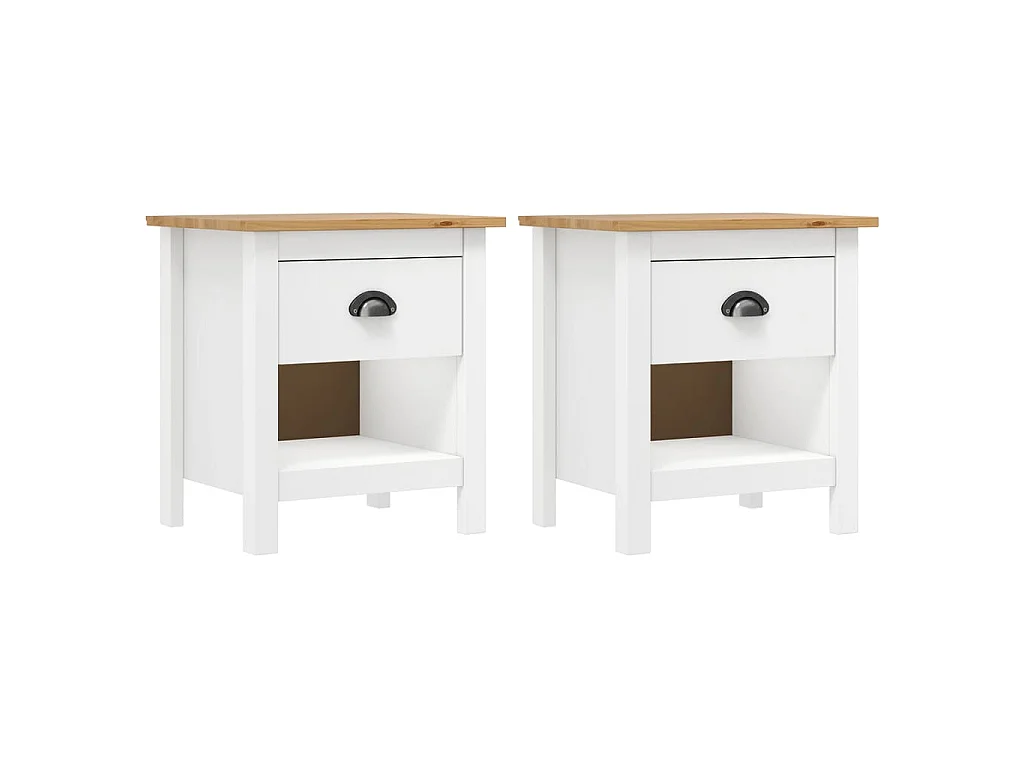 Mesas cabeceira Hill 2 pcs 46x35x49,5cm pinho maciço