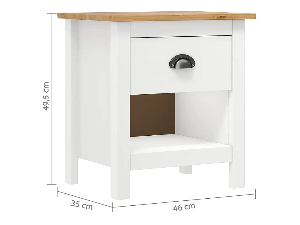 Tables de chevet 2 pcs Hill 46x35x49,5 cm Bois de pin solide