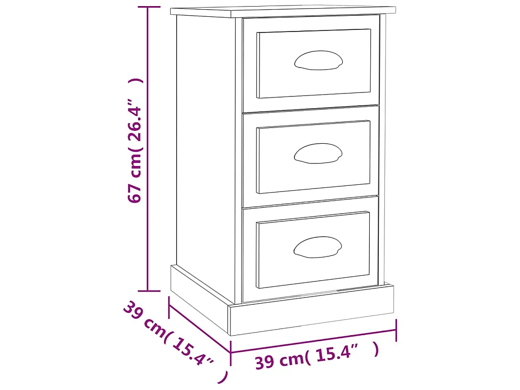 Nachttisch Grau Sonoma 39x39x67 cm Holzwerkstoff