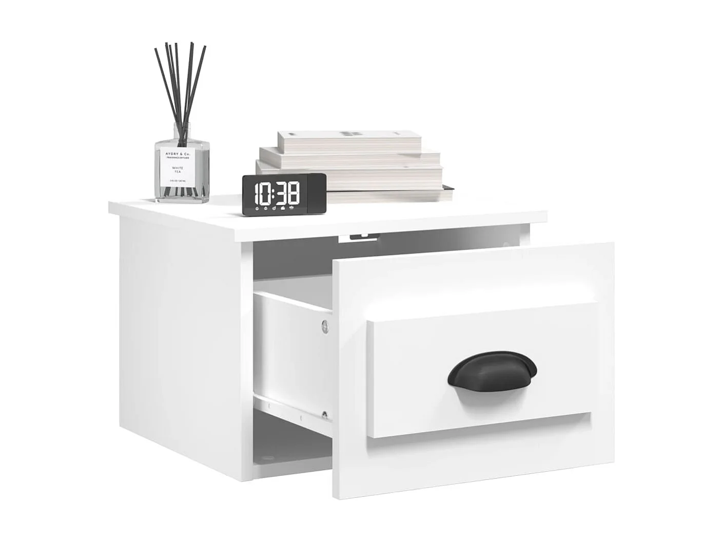 Table de chevet murale blanc 41,5x36x28 cm