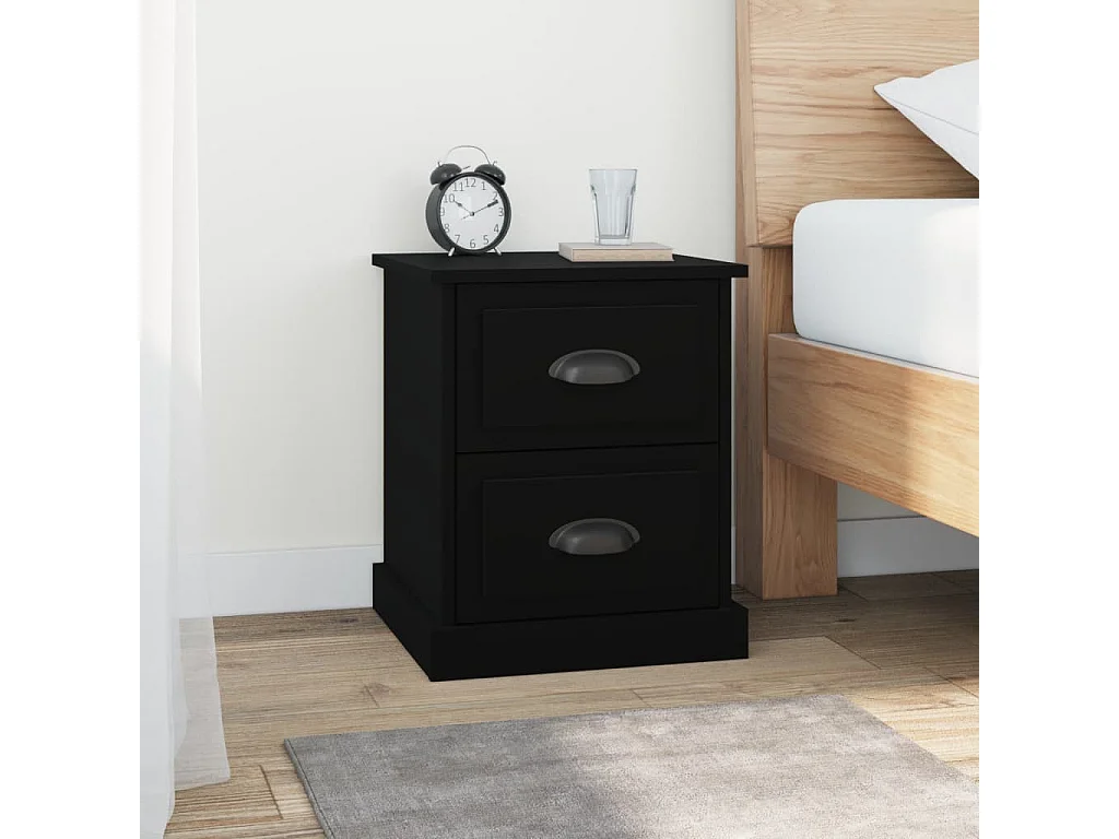 Table de chevet noir 39x39x47,5 cm bois d’ingénierie