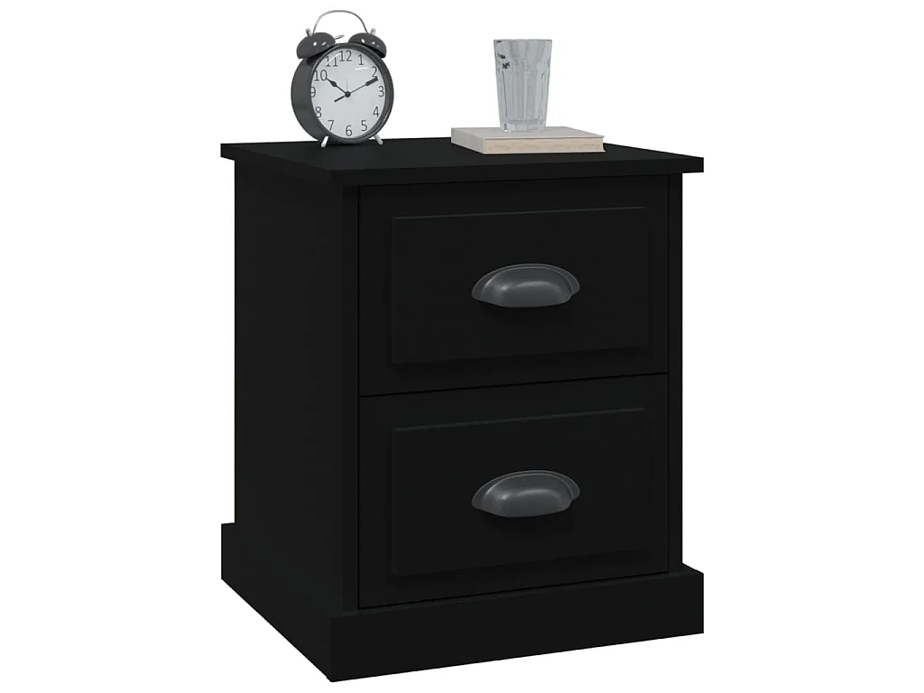 Table de chevet noir 39x39x47,5 cm bois d’ingénierie