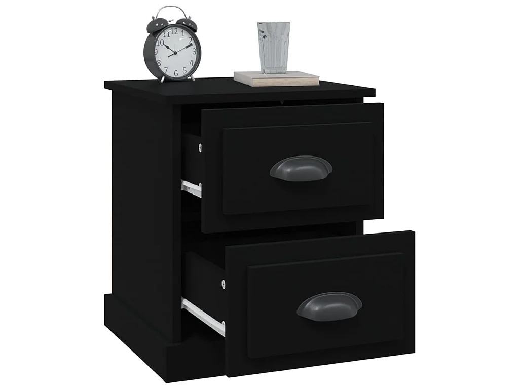 Table de chevet noir 39x39x47,5 cm bois d’ingénierie
