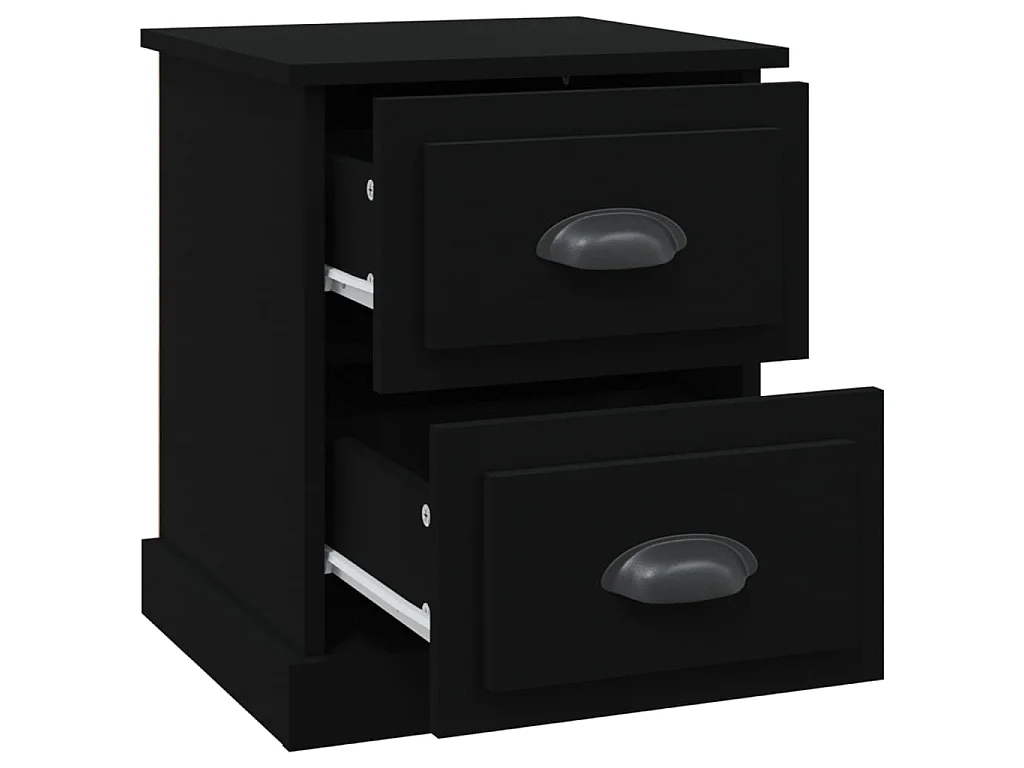 Table de chevet noir 39x39x47,5 cm bois d’ingénierie