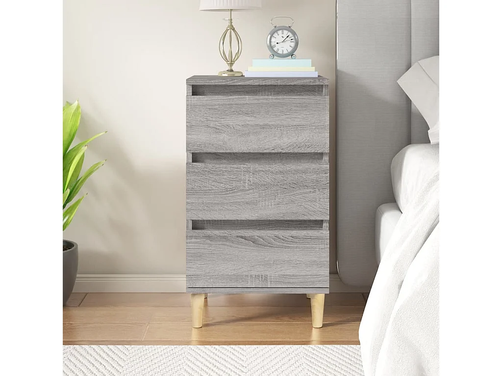 Table de chevet sonoma gris 40x35x70 cm bois d'ingénierie
