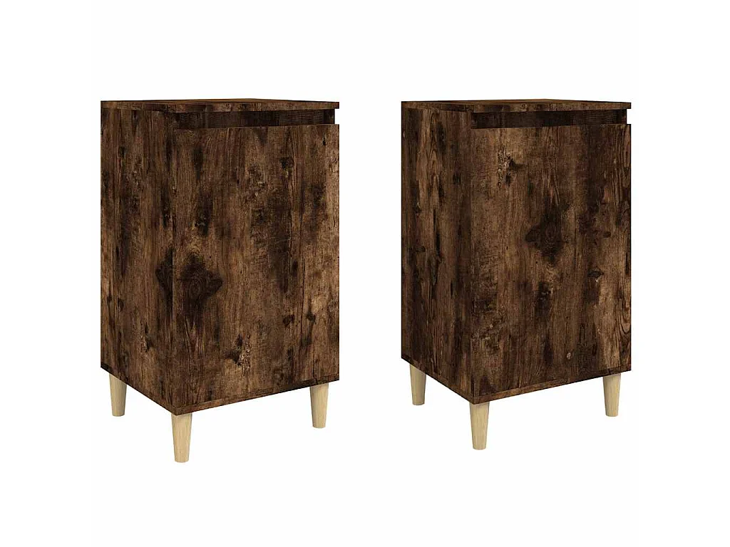 Tables de chevet 2 pcs chêne fumé 40x35x70 cm bois d'ingénierie