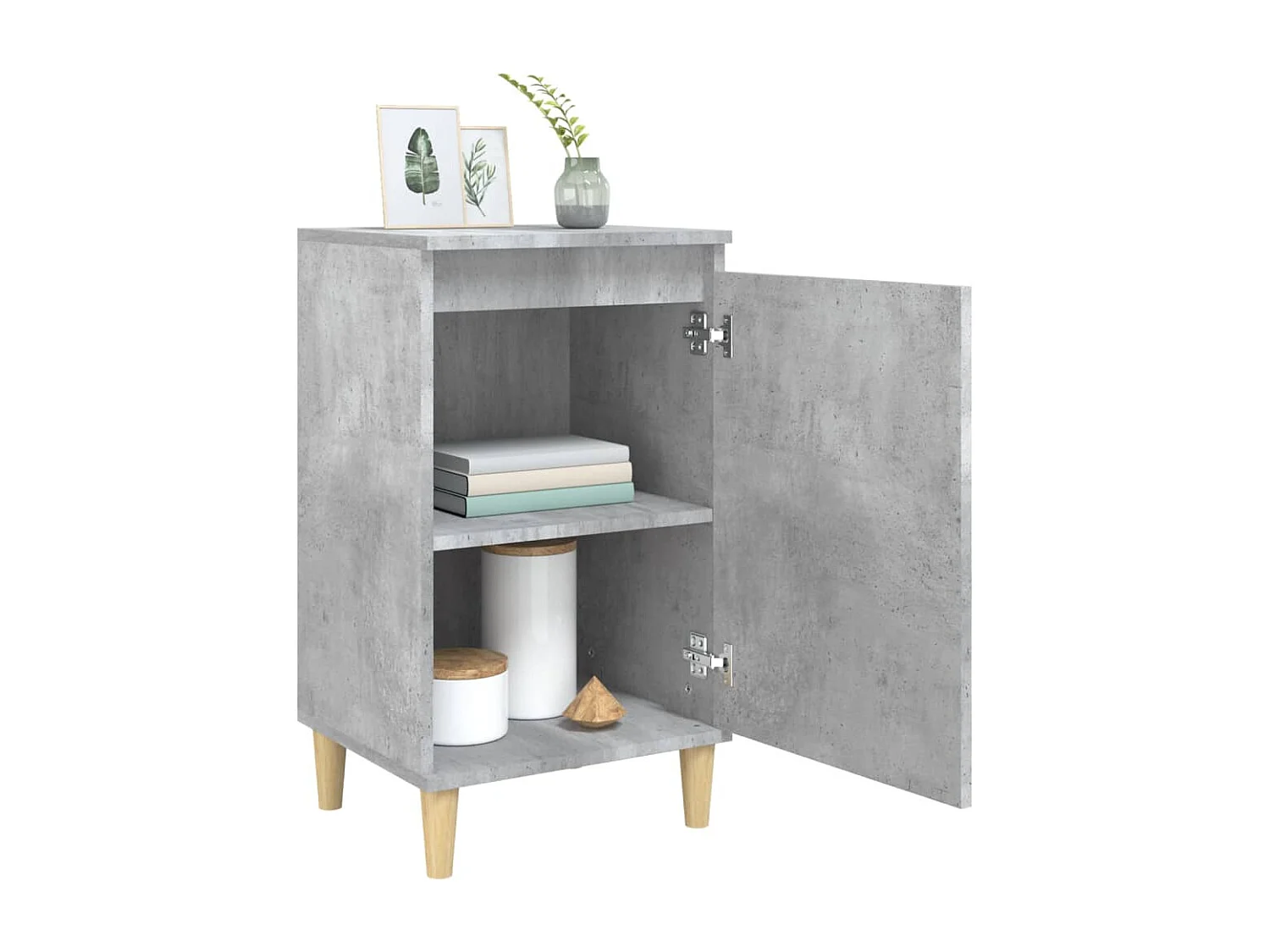 Nachtkastjes 2 st 40x35x70 cm bewerkt hout betongrijs