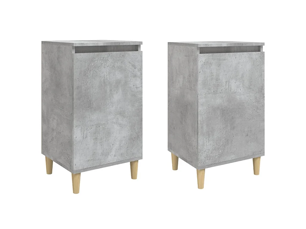 Tables de chevet 2 pcs gris béton 40x35x70 cm bois d'ingénierie