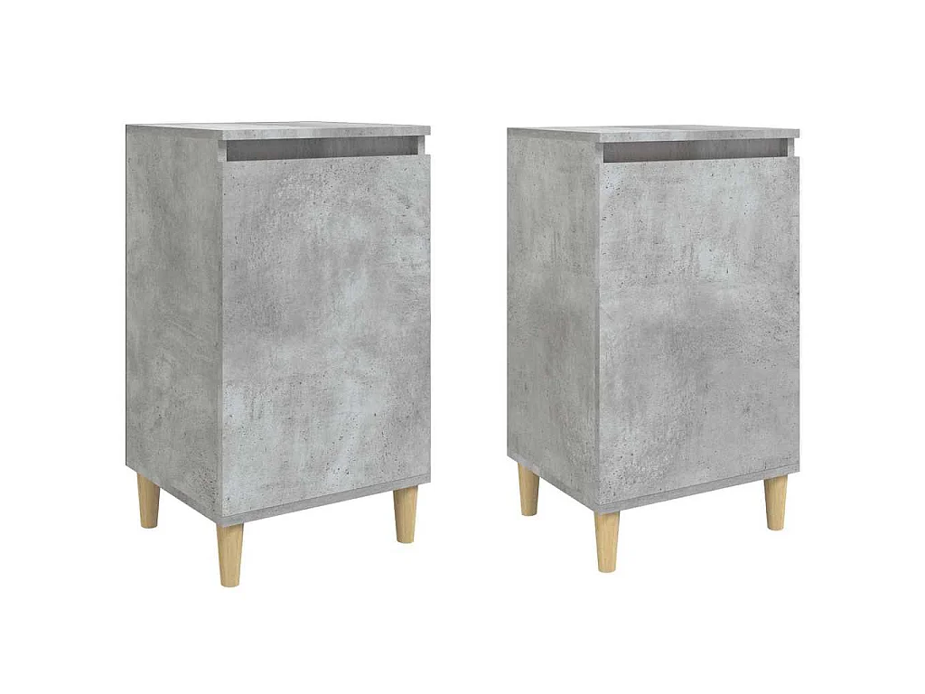 Comodini 2 pz Grigio Cemento 40x35x70 cm in Legno Multistrato