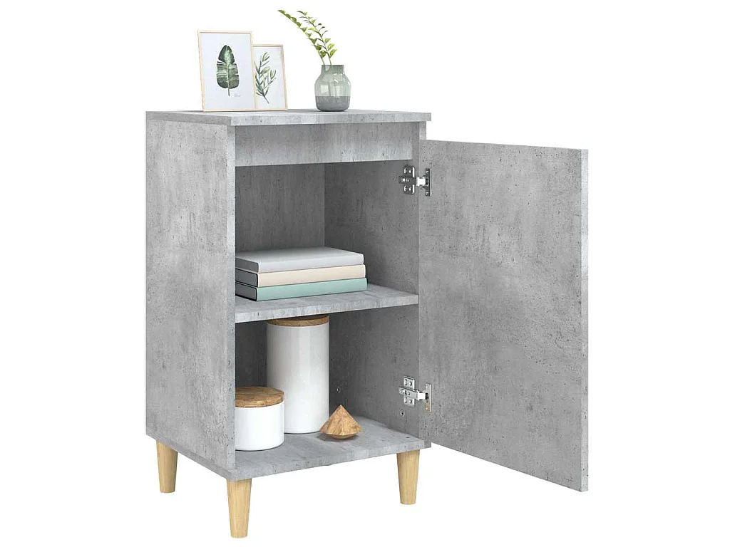 Comodini 2 pz Grigio Cemento 40x35x70 cm in Legno Multistrato