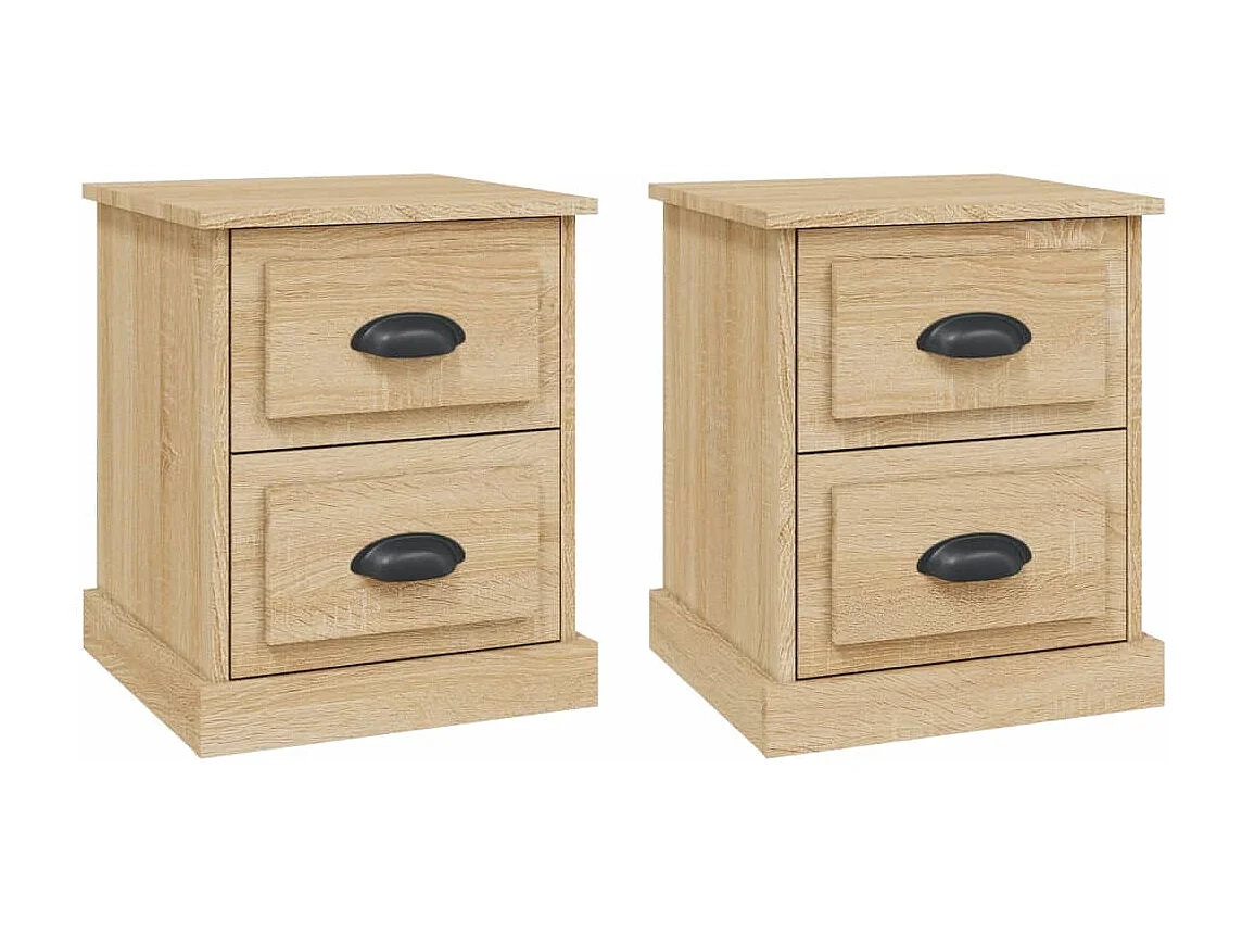 Mesitas de noche 2 uds contrachapada roble Sonoma 39x39x47,5 cm