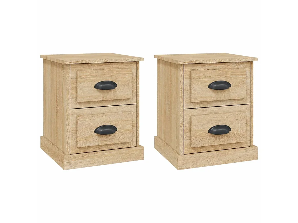 Comodini 2 pz Rovere Sonoma 39x39x47,5 cm in Legno Multistrato