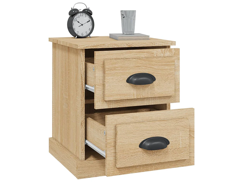 Comodini 2 pz Rovere Sonoma 39x39x47,5 cm in Legno Multistrato