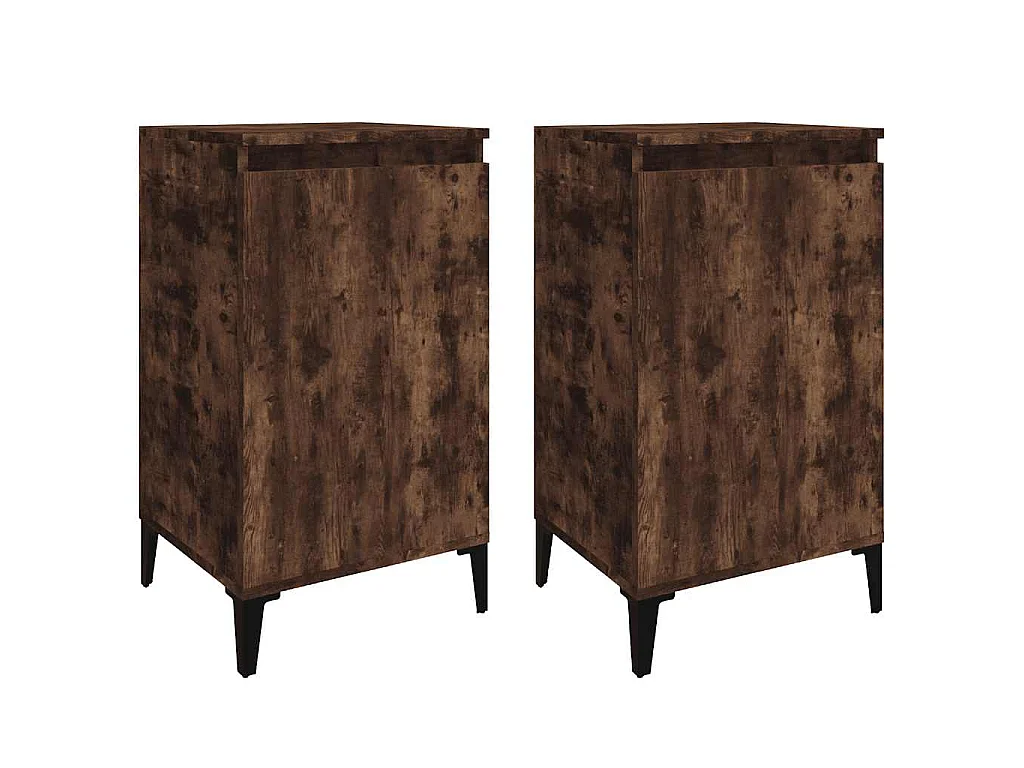 Comodini 2 pz Rovere Fumo 40x35x70 cm in Legno Multistrato