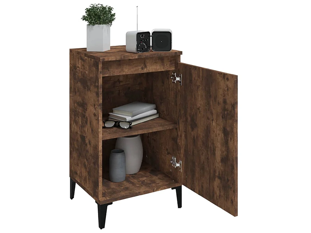 Comodini 2 pz Rovere Fumo 40x35x70 cm in Legno Multistrato