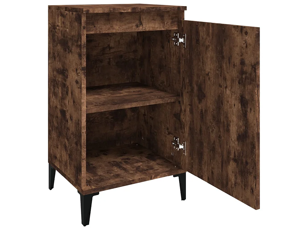 Comodini 2 pz Rovere Fumo 40x35x70 cm in Legno Multistrato