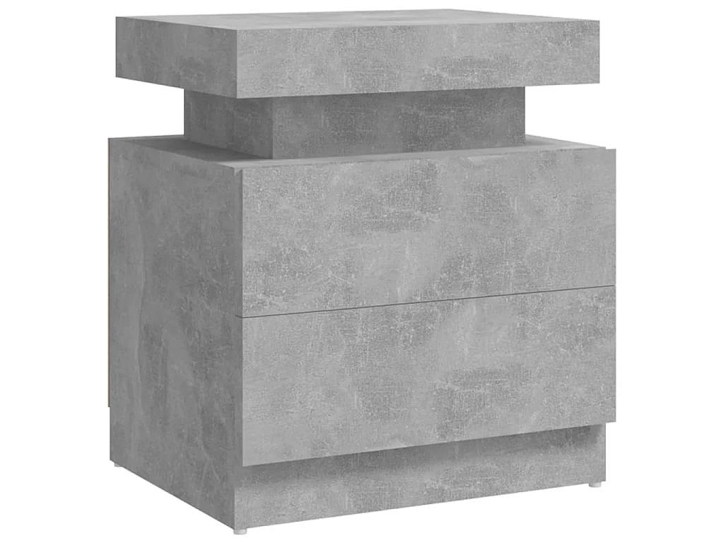 Comodino Grigio Cemento 45x35x52 cm in Legno Multistrato