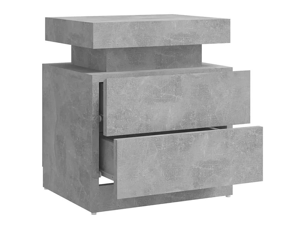 Comodino Grigio Cemento 45x35x52 cm in Legno Multistrato