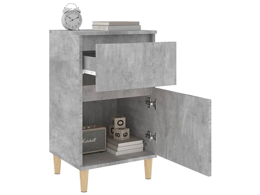 Tables de chevet 2 pcs gris béton 40x35x70 cm