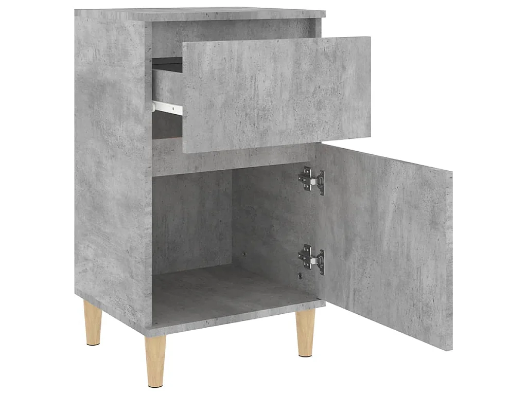 Tables de chevet 2 pcs gris béton 40x35x70 cm