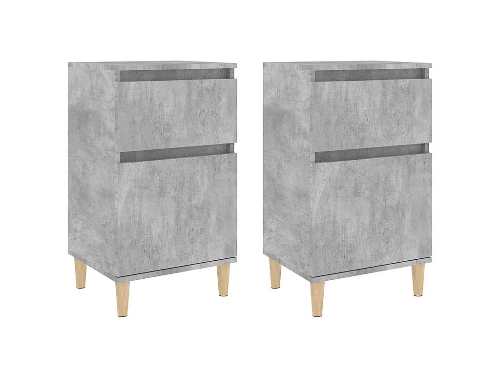 Tables de chevet 2 pcs gris béton 40x35x70 cm