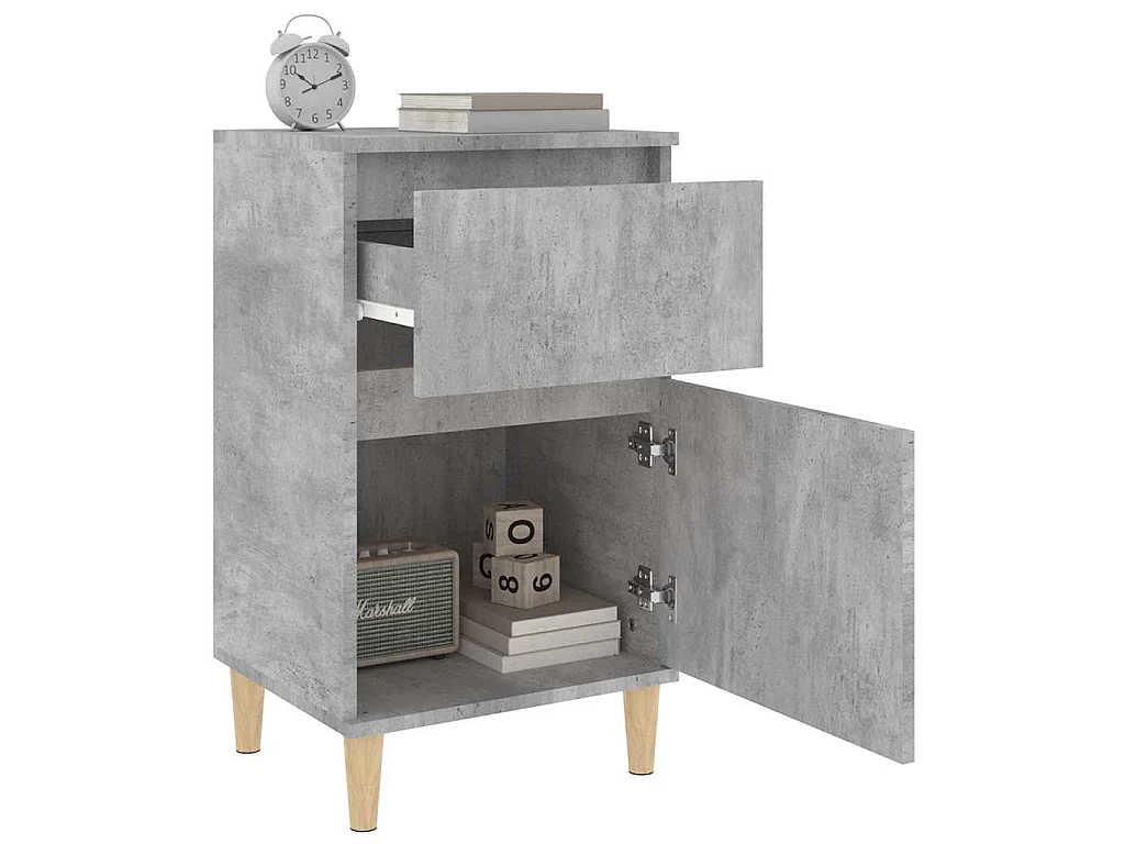 Tables de chevet 2 pcs gris béton 40x35x70 cm