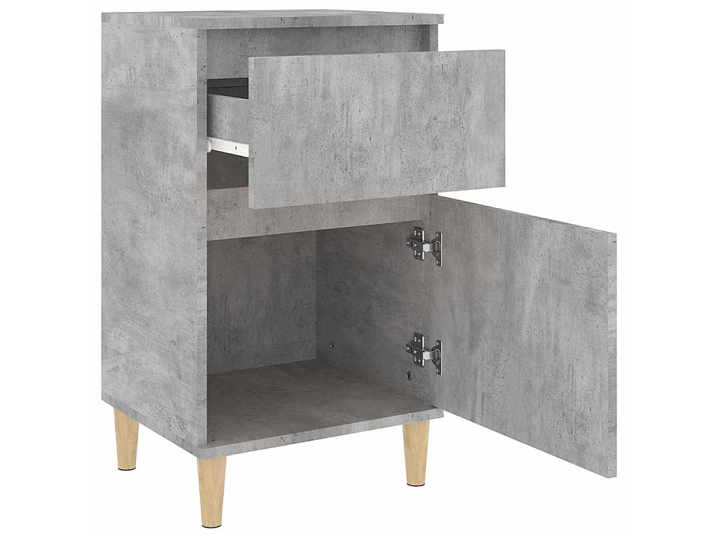 Tables de chevet 2 pcs gris béton 40x35x70 cm