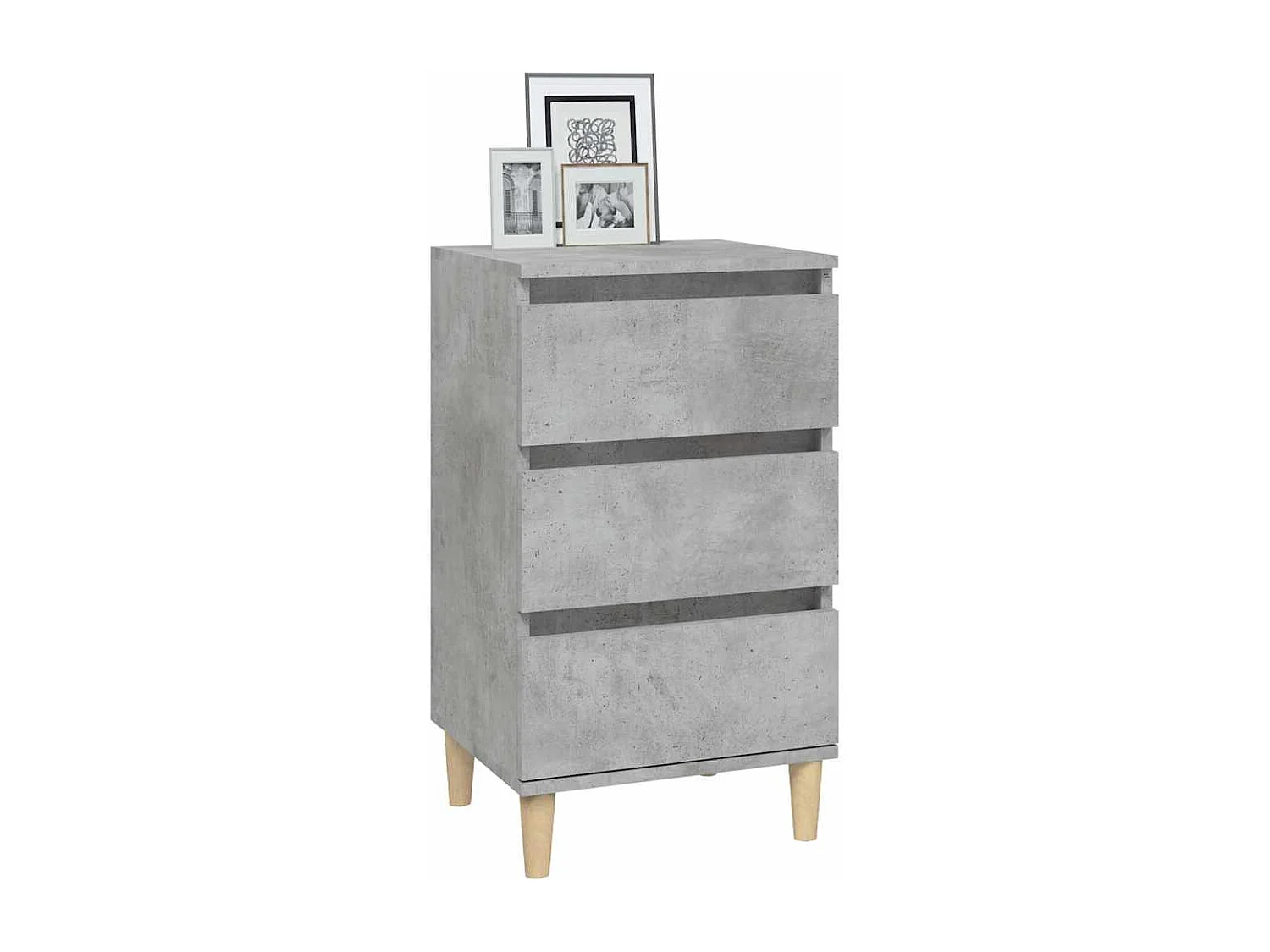 Table de chevet gris béton 40x35x70 cm bois d'ingénierie