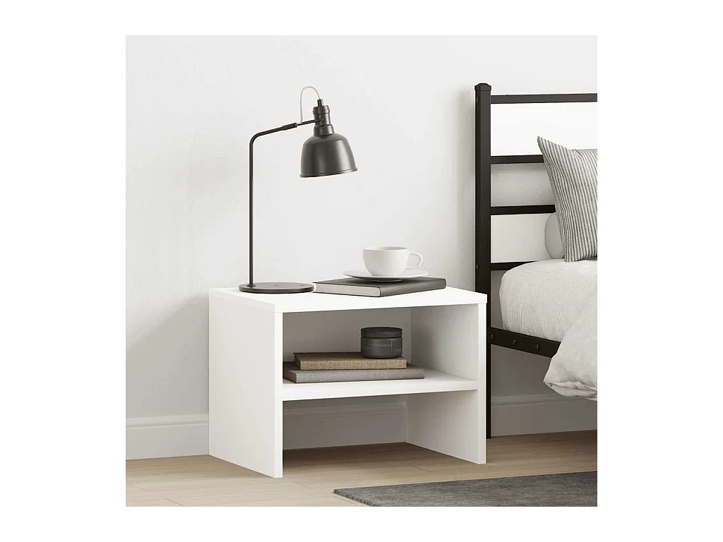 Comodino Bianco 40x30x30 cm Legno Ingegnerizzato