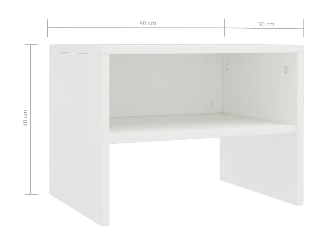 Table de chevet Blanc 40x30x30 cm Bois d'ingénierie