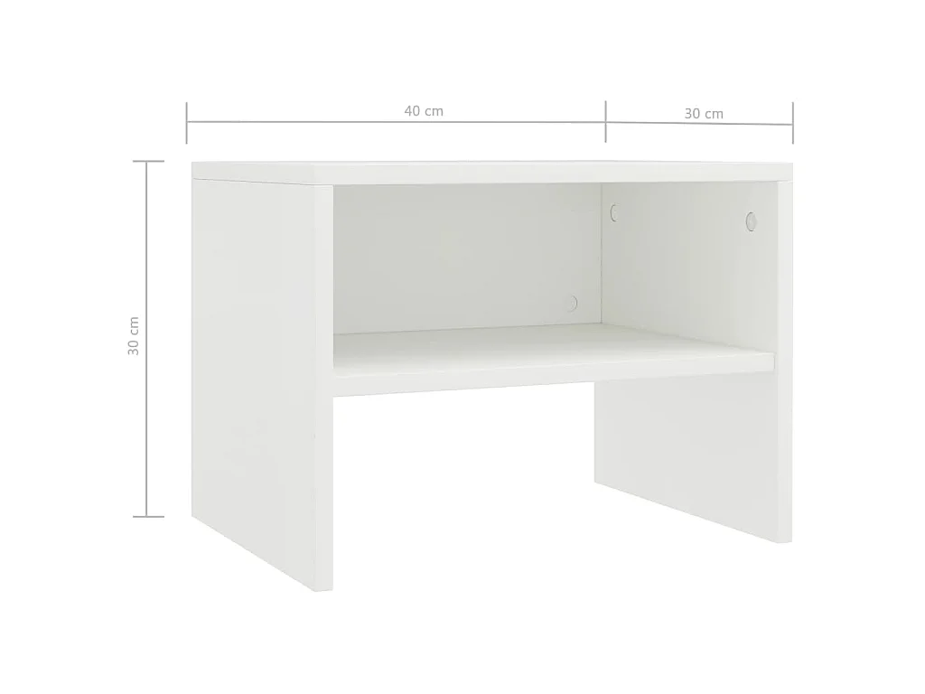Mesa-de-cabeceira 40x30x30 cm aglomerado branco