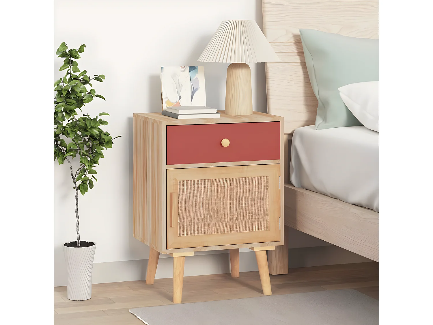 Table de chevet 40x30x55 cm bois d’ingénierie