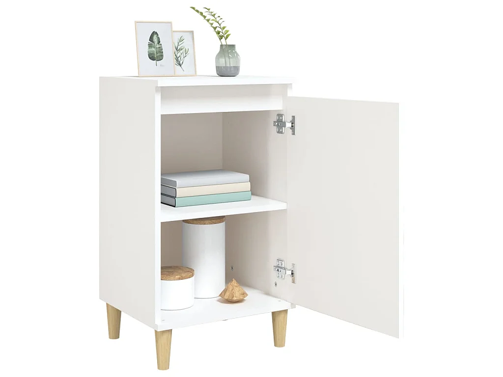 Nachtkastjes 2 st 40x35x70 cm bewerkt hout hoogglans wit