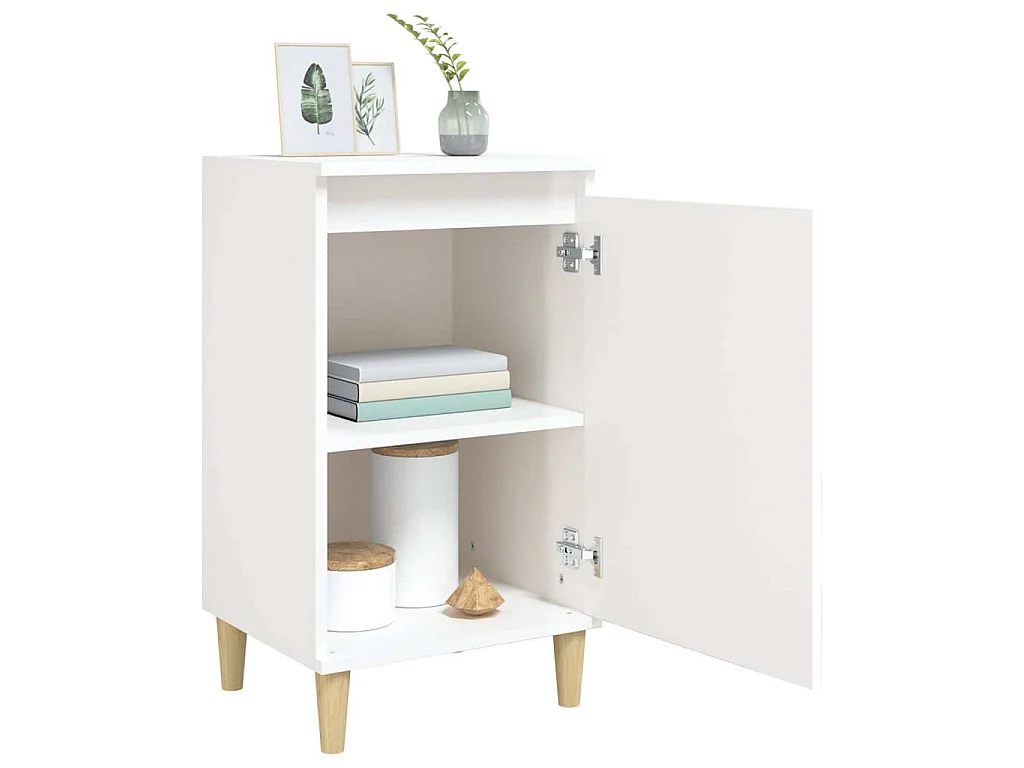 Nachtkastjes 2 st 40x35x70 cm bewerkt hout hoogglans wit
