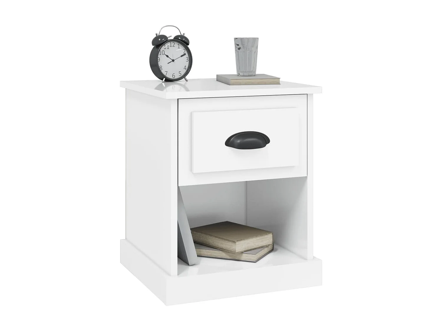 Tables de chevet 2 pcs blanc brillant 39x39x47,5 cm