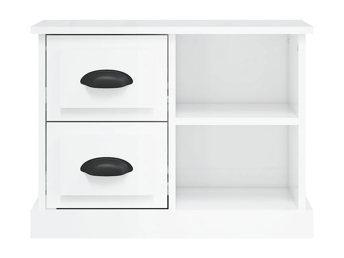 Table de chevet blanc brillant 60x35,5x45 cm