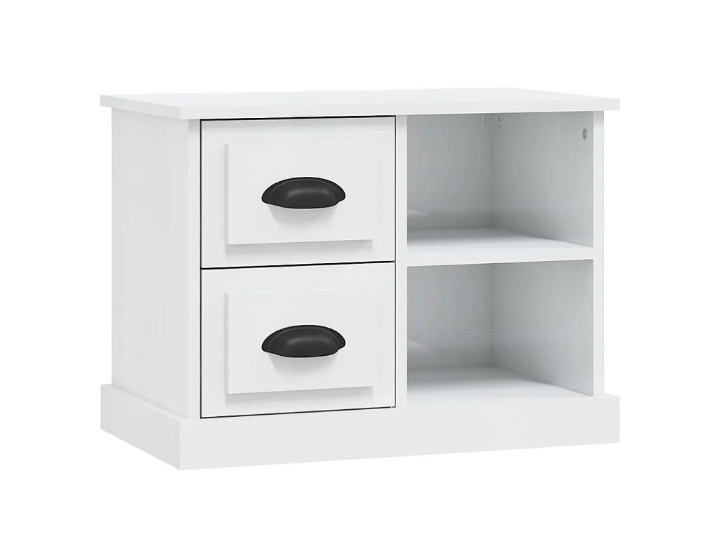 Table de chevet blanc brillant 60x35,5x45 cm