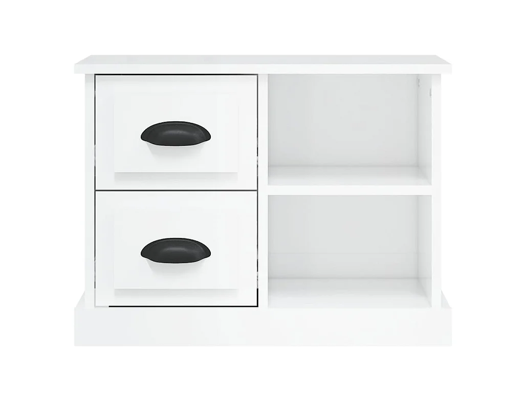 Table de chevet blanc brillant 60x35,5x45 cm