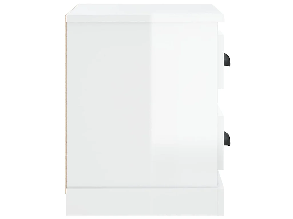Table de chevet blanc brillant 60x35,5x45 cm