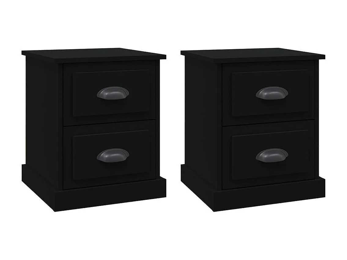 Mesas cabeceira 2 pcs 39x39x47,5 cm derivados de madeira preto