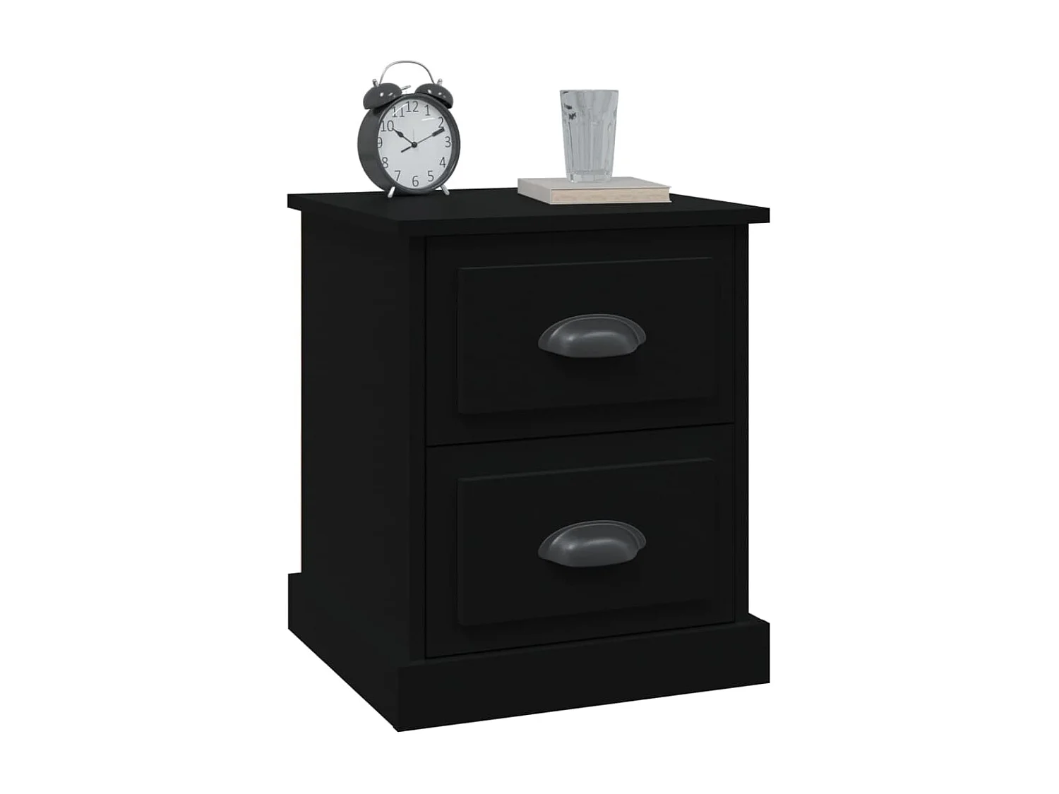 Mesas cabeceira 2 pcs 39x39x47,5 cm derivados de madeira preto